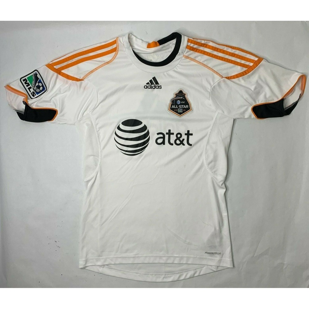 Adidas 2010 MLS All‎ Star Jersey Adult Small White Orange Huston AT&T